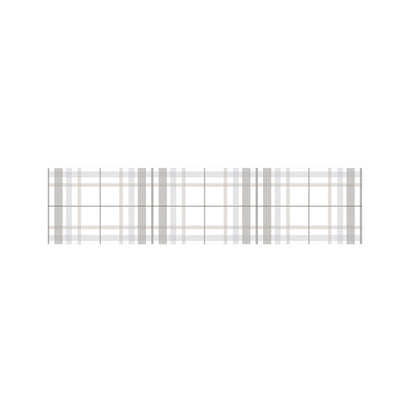 White And Grey Plaid Pattern Print Bed Runner