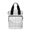 White And Grey Plaid Pattern Print Bible Tote Bag