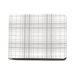 White And Grey Plaid Pattern Print Bifold Wallet