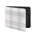 White And Grey Plaid Pattern Print Bifold Wallet