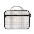 White And Grey Plaid Pattern Print Briefcase Bible Bag