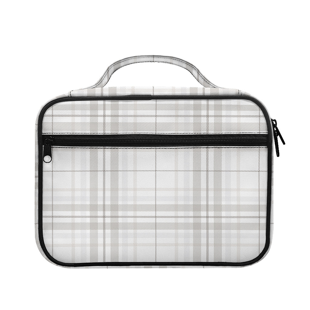 White And Grey Plaid Pattern Print Briefcase Bible Bag