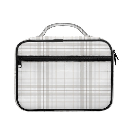 White And Grey Plaid Pattern Print Briefcase Bible Bag