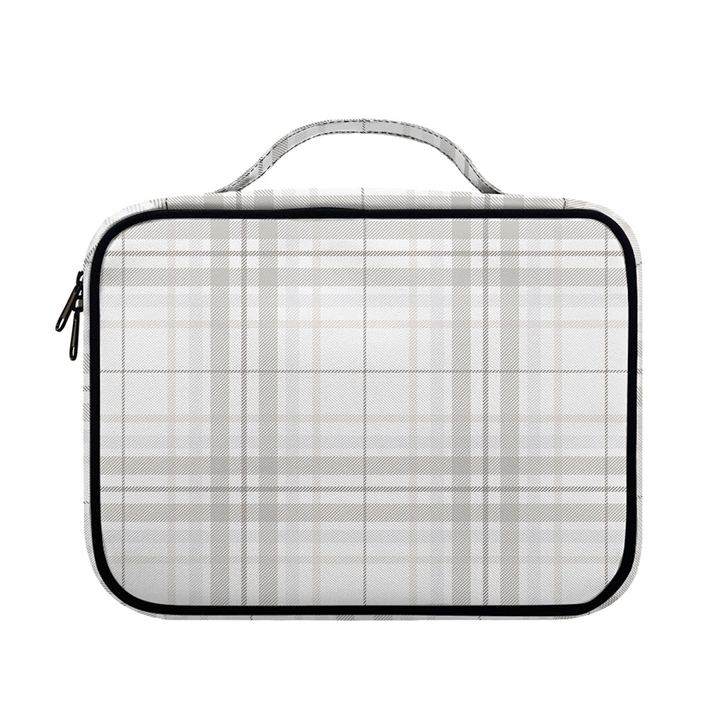 White And Grey Plaid Pattern Print Briefcase Bible Bag