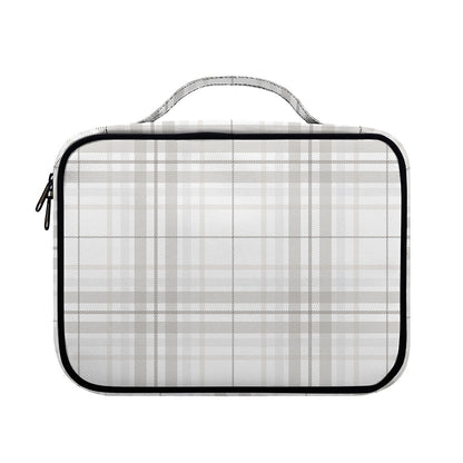 White And Grey Plaid Pattern Print Briefcase Bible Bag