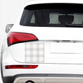 White And Grey Plaid Pattern Print Car Sticker