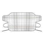 White And Grey Plaid Pattern Print Car Windshield Snow Cover