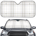 White And Grey Plaid Pattern Print Car Windshield Sun Shade