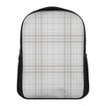 White And Grey Plaid Pattern Print Casual Backpack