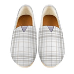 White And Grey Plaid Pattern Print Casual Shoes
