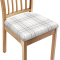 White And Grey Plaid Pattern Print Chair Cushion Cover