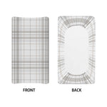 White And Grey Plaid Pattern Print Changing Pad Cover