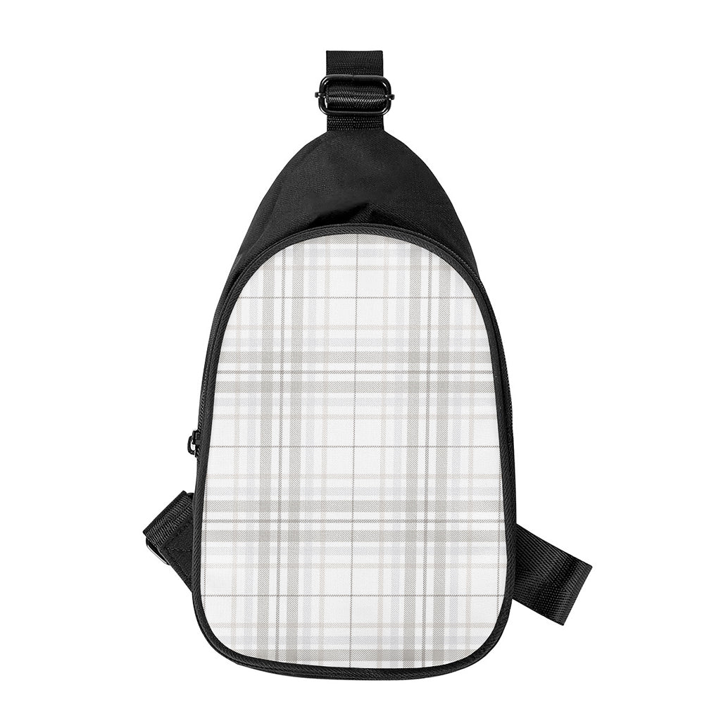 White And Grey Plaid Pattern Print Chest Bag