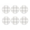 White And Grey Plaid Pattern Print Coaster Set