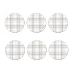 White And Grey Plaid Pattern Print Coaster Set