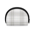 White And Grey Plaid Pattern Print Coin Purse