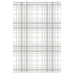 White And Grey Plaid Pattern Print Curtain