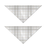 White And Grey Plaid Pattern Print Dog Bandana
