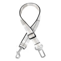 White And Grey Plaid Pattern Print Dog Seat Belt