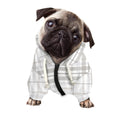 White And Grey Plaid Pattern Print Dog Zip Up Hoodie