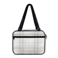 White And Grey Plaid Pattern Print Double Strap Bible Bag