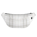 White And Grey Plaid Pattern Print Fanny Pack