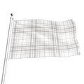 White And Grey Plaid Pattern Print Flag