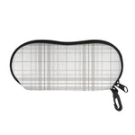 White And Grey Plaid Pattern Print Glasses Case