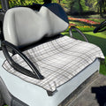 White And Grey Plaid Pattern Print Golf Cart Seat Cover