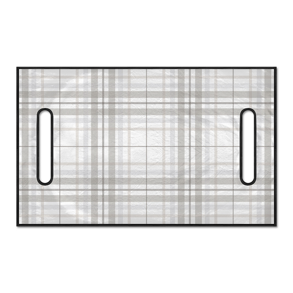 White And Grey Plaid Pattern Print Golf Cart Seat Cover