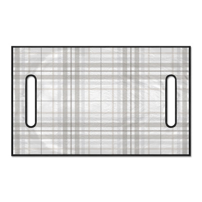 White And Grey Plaid Pattern Print Golf Cart Seat Cover