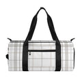 White And Grey Plaid Pattern Print Gym Bag