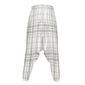 White And Grey Plaid Pattern Print Hammer Pants