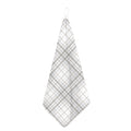 White And Grey Plaid Pattern Print Hand Towel
