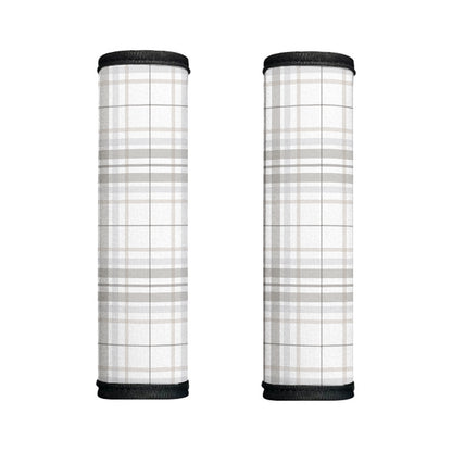 White And Grey Plaid Pattern Print Handle Covers
