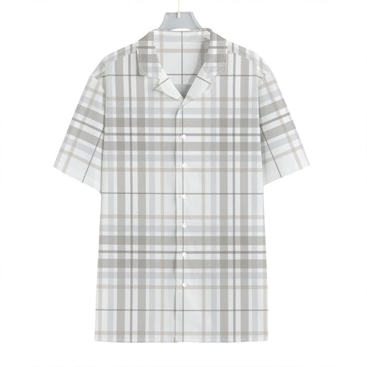 White And Grey Plaid Pattern Print Hawaiian Shirt