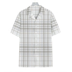 White And Grey Plaid Pattern Print Hawaiian Shirt