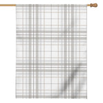 White And Grey Plaid Pattern Print House Flag