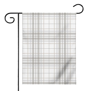 White And Grey Plaid Pattern Print House Flag