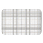 White And Grey Plaid Pattern Print Indoor Door Mat