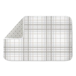 White And Grey Plaid Pattern Print Indoor Door Mat