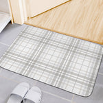 White And Grey Plaid Pattern Print Indoor Door Mat