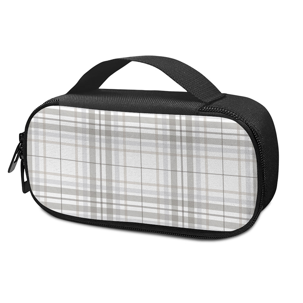 White And Grey Plaid Pattern Print Insulin Cooler Travel Case
