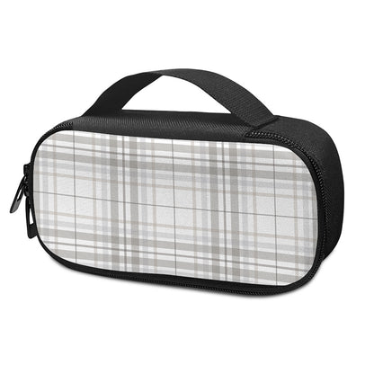 White And Grey Plaid Pattern Print Insulin Cooler Travel Case