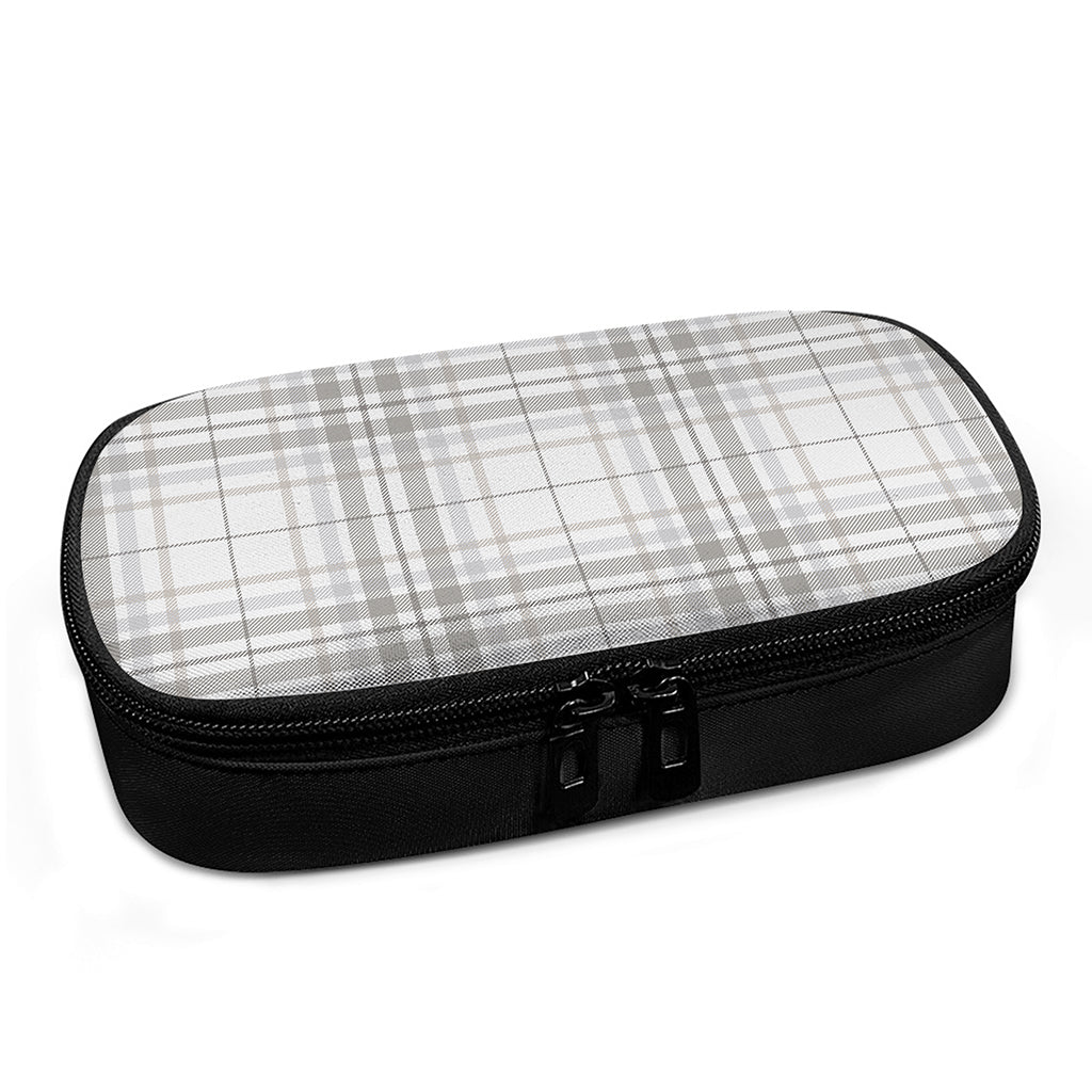 White And Grey Plaid Pattern Print Insulin Cooler Travel Case