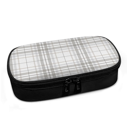 White And Grey Plaid Pattern Print Insulin Cooler Travel Case