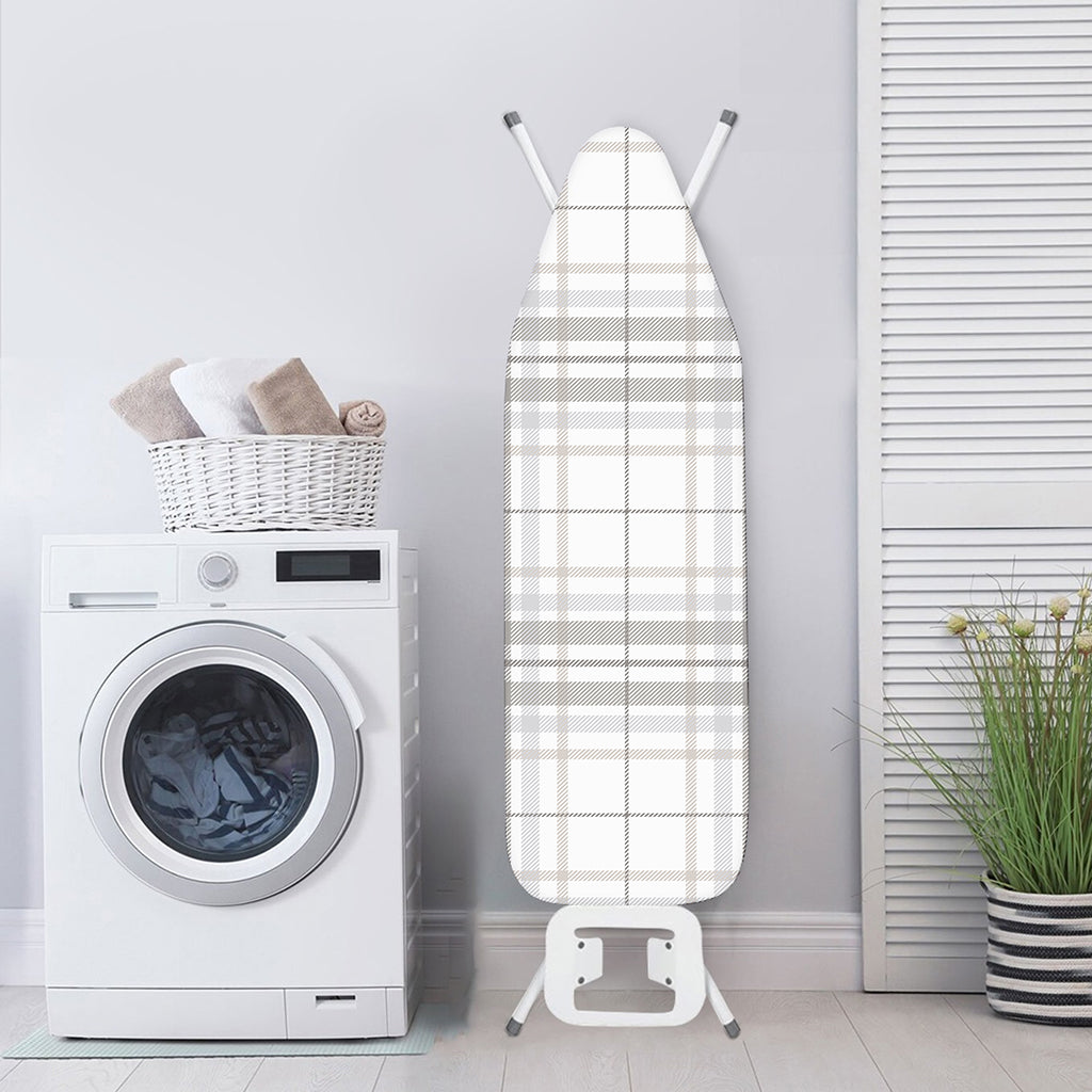 White And Grey Plaid Pattern Print Ironing Board Cover