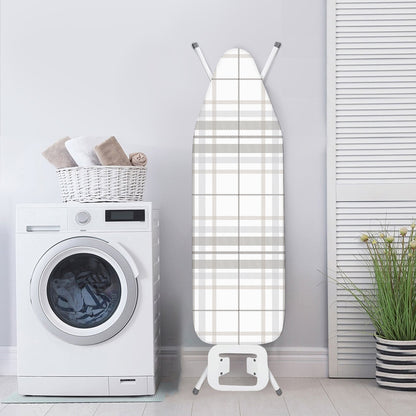 White And Grey Plaid Pattern Print Ironing Board Cover