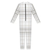 White And Grey Plaid Pattern Print Jumpsuit