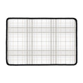 White And Grey Plaid Pattern Print Kitchen Mat